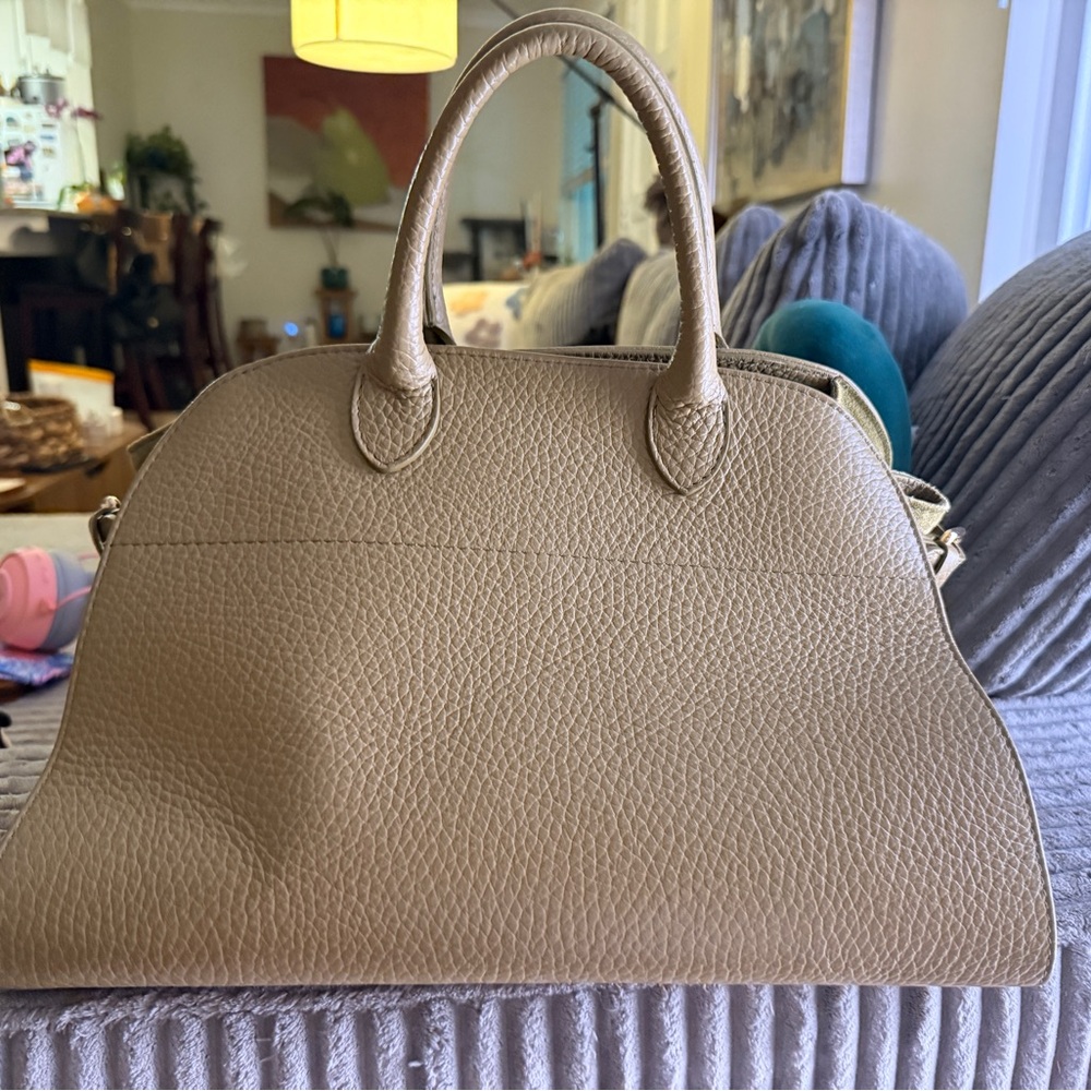 Anna Paola Green Leather Bag with Cross Body Strap